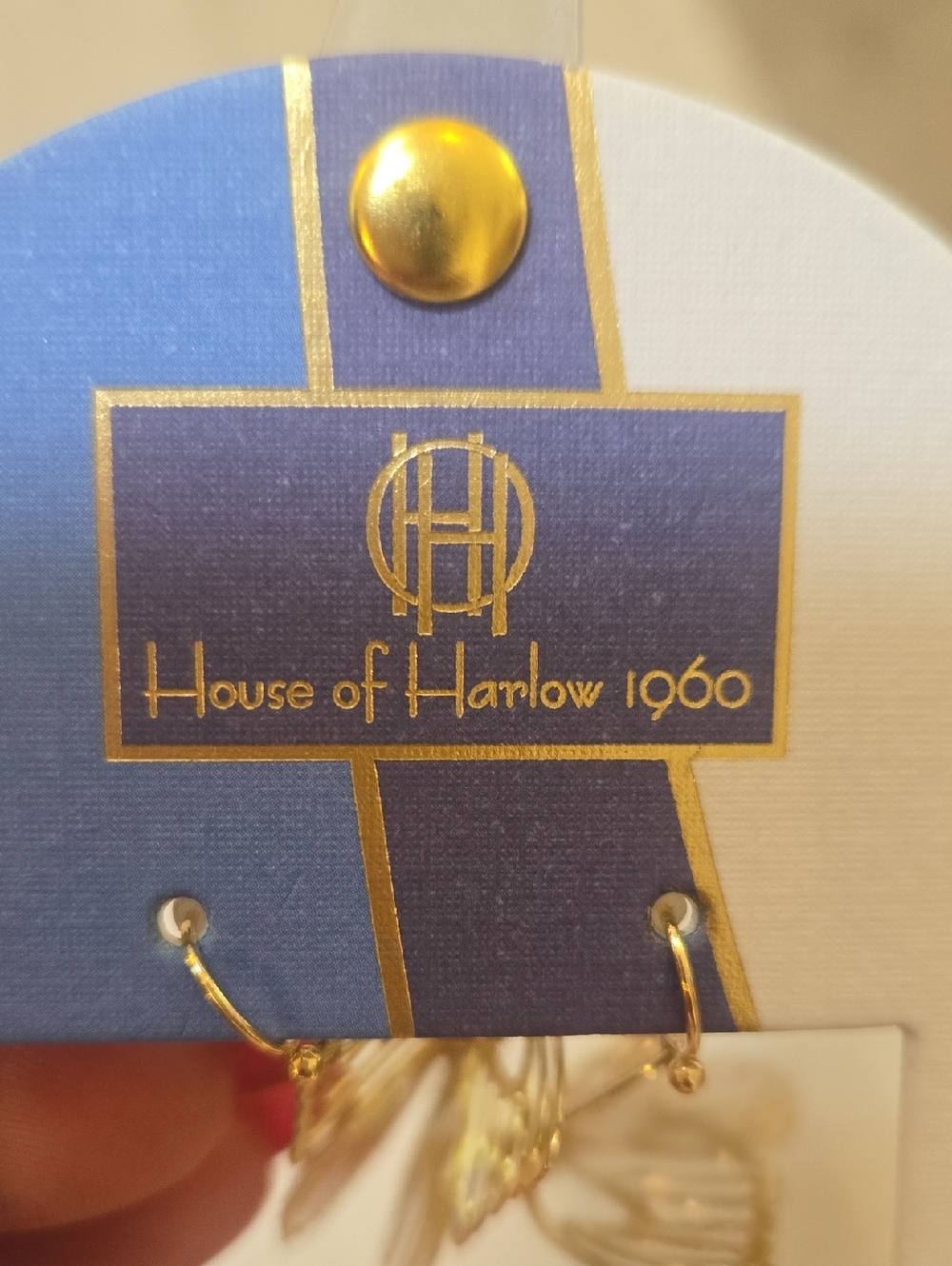 New House of Harlow 1960 Golden Butterfly Dangle Earrings - Picture 2 of 7